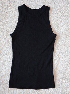 Women's Size Small A New Day Black Slim Fit Ribbed Tank Top, Soft, Like New